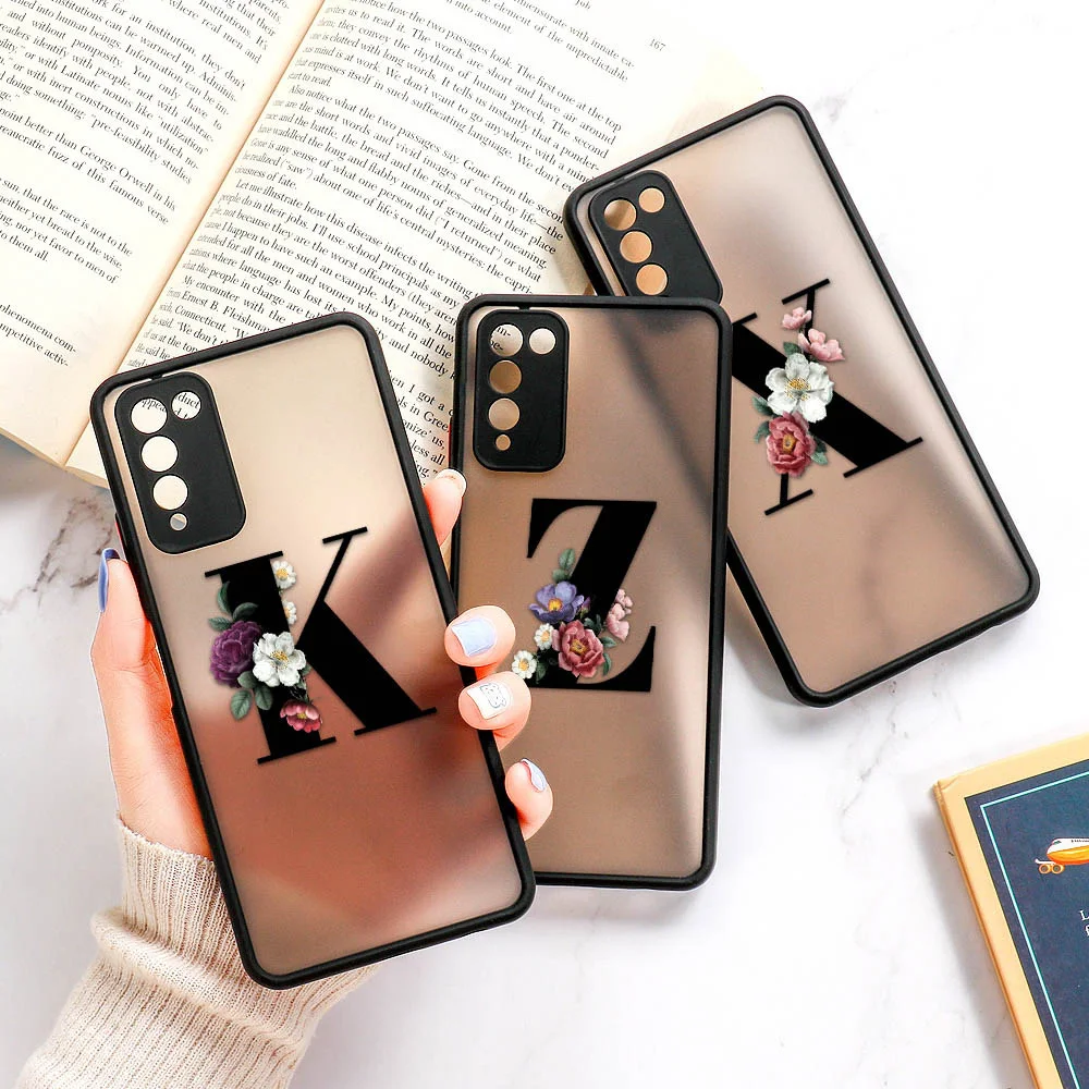 

Alphabet Letter Bumper Case For Huawei Honor 10X Lite 20S 30s RU Mate 30 40 8X 9X 9A Cover Matte Silicone For Honor 20S MAR-LX1H