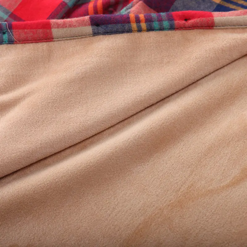 Зимняя теплая рубашка для больших детей Клетчатая Шерстяная Рубашка с длинными