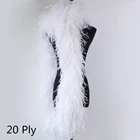 1-20 слойная окрашенная искусственная боа, 2 метра, Белая Шаль из страусиных перьев для свадебного платья, швейный декоративный шарф