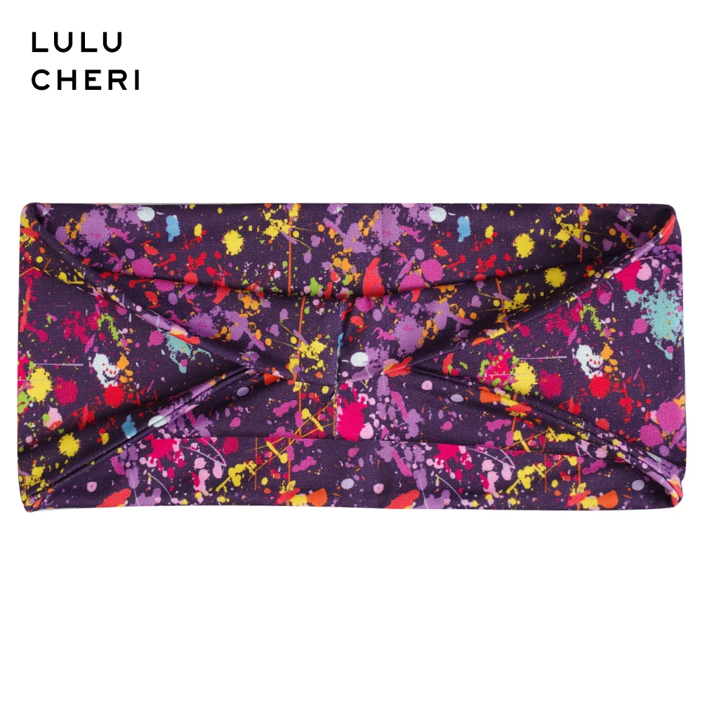 Для женщин 80s Винтаж тай-дай головная повязка с принтом брызг уникальный узор