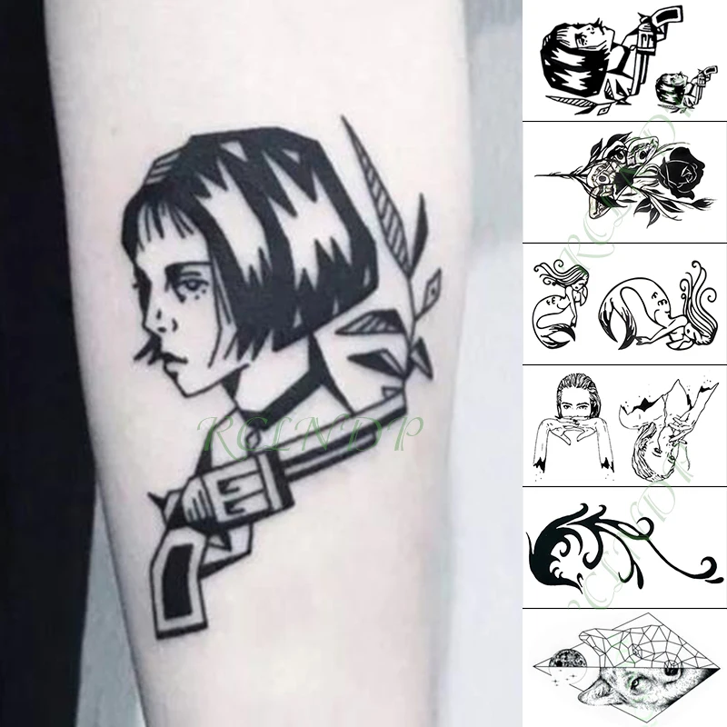 Waterproof Temporary Tattoo Sticker movie Sexy Girl leon feather Fake Tatto Hand Arm Flash Tatoo for Men Women | Красота и здоровье
