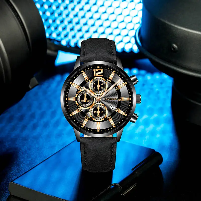 

Casual Analog Leather Watch Luxury Business Men's Watch High-end Brand Sports Round Men's Watch Relogio Masculino