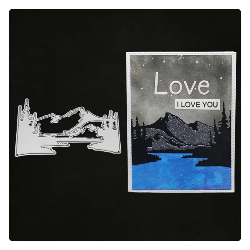 YINISE металлические режущие штампы для трафареты скрапбукинга горная речная