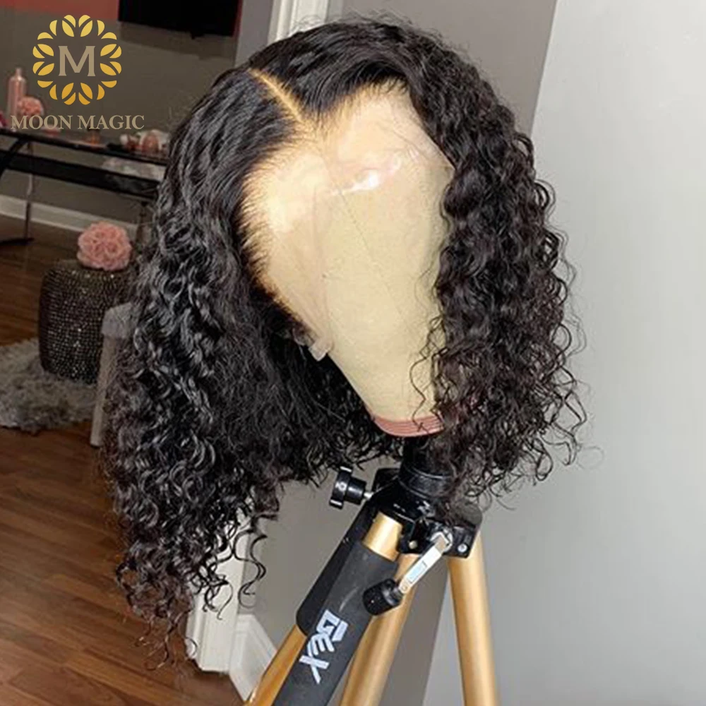 Короткие волосы Bob 360, парики из натуральных человеческих волос для черных женщин, отбеленные узелки, парик с детскими волосами, конский хвост, натуральные волосы