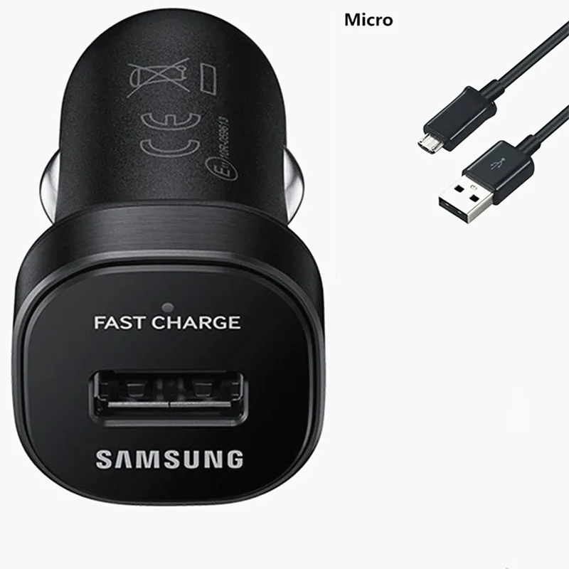 15 Вт Samsung Mini USB Автомобильное зарядное устройство для телефона AFC адаптер Micro дата