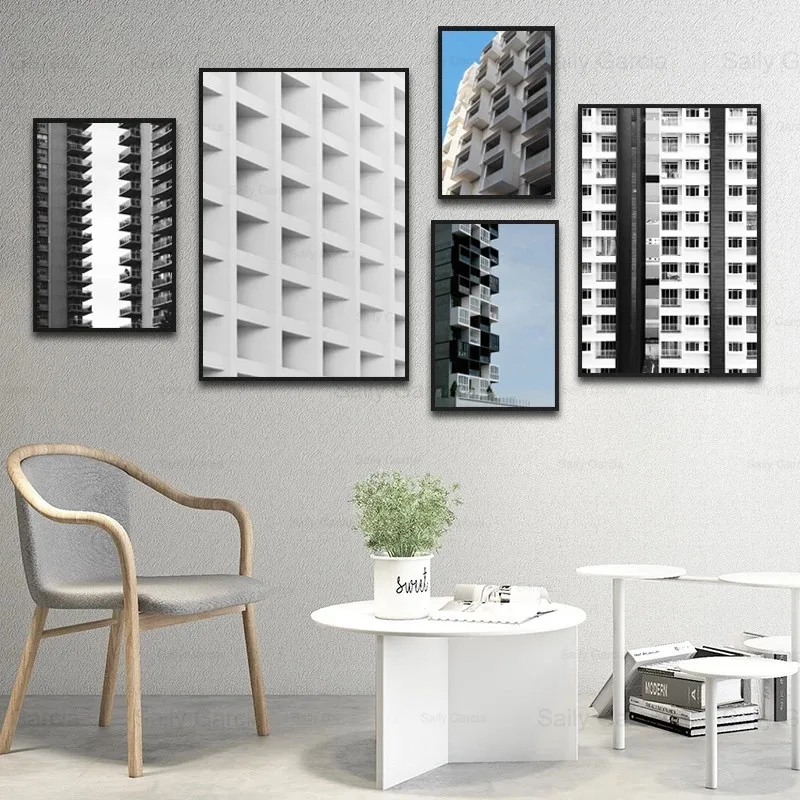 

Modern City Architecture Canvas Painting Poster Building Art Wallpaper Craft Print Picture Nordic Decoration Home Office