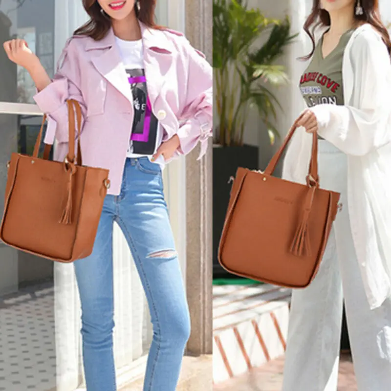 4 шт./компл. женская кожаная сумка через плечо сумка-тоут сумка-мессенджер ранец |