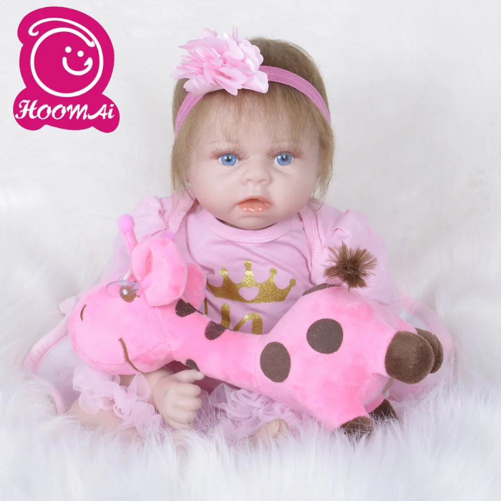 Милые куклы Reborn Baby 22 '' мягкая ткань реалистичные детские с волосами