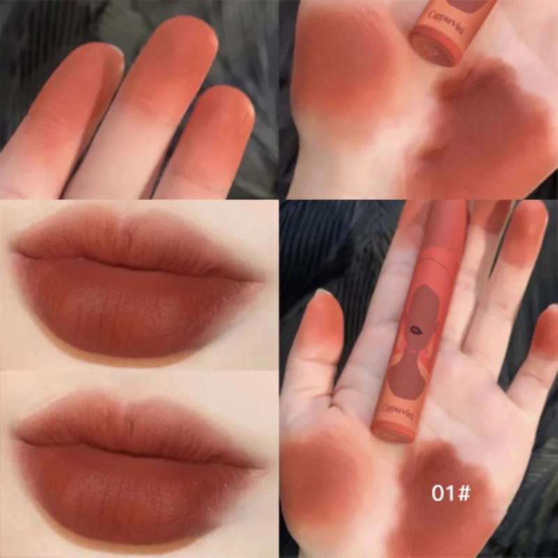 Matte Lipstick Dark Red Brown Lip Glaze Velvet Silky Long Lasting Waterproof Gloss Sexy Tint Makeup | Красота и здоровье