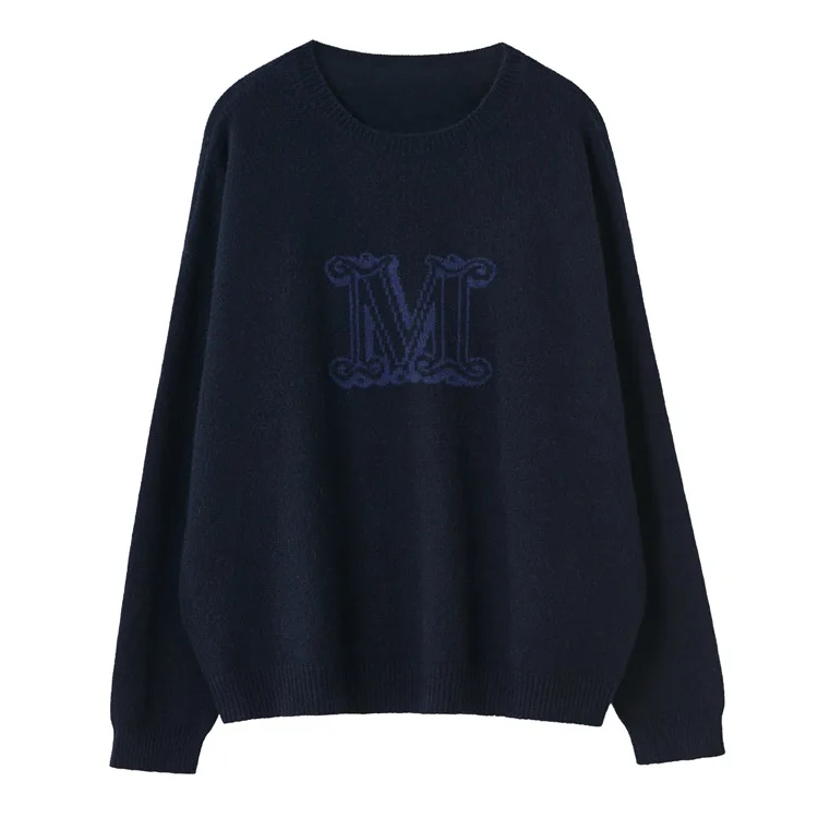 

O-Neck casual loose women's sweater cashmere wool sweater Long sleeve pullover winter Trend new product
