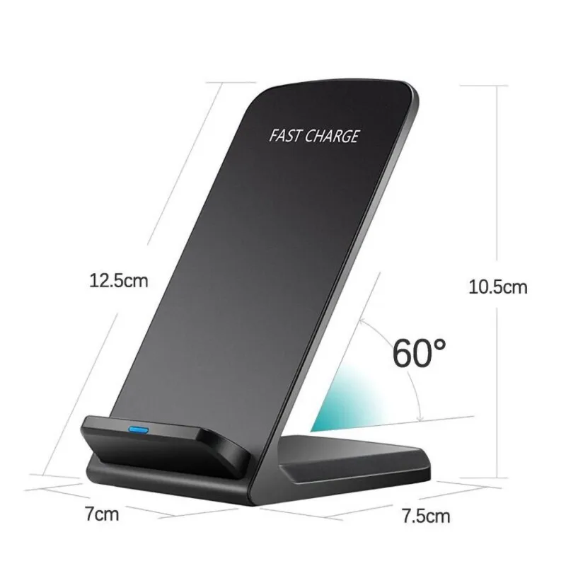 10 Вт Беспроводная зарядная подставка QI сертифицированная двойная док-станция