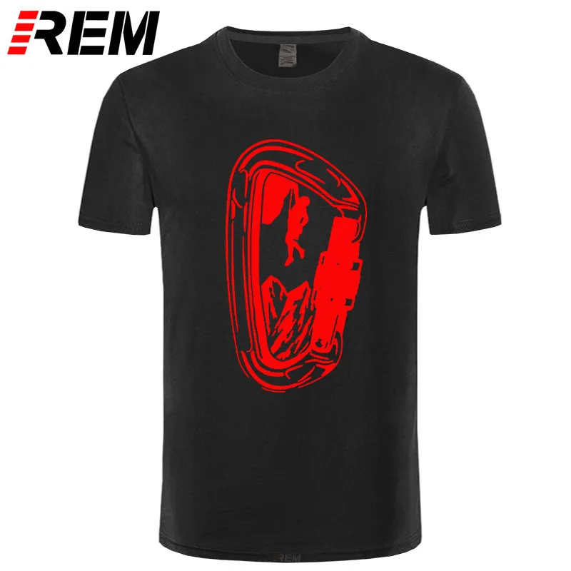

REM Funny Rock Climbing Graphic Mountain T-Shirt Mens Summer Style Fashion Short Sleeves Oversized Streetwear T Shirts