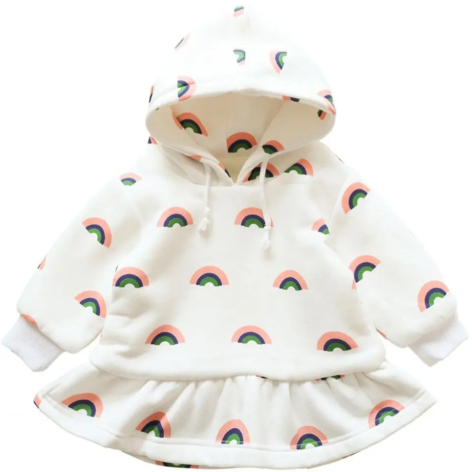 

Babys Dress Girls Autumn Korean Style Rainbow Sweater Dresses