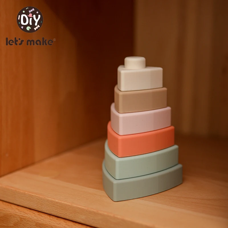 

Let's make 1pc Triangle Pile Multi Color Combination Safe Silicone BPA Free Cultivate Baby's Intellectual Cognition Color