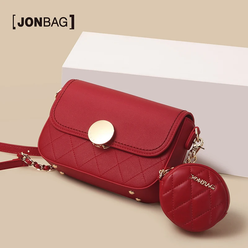 JONBAG красная Милая цепочка 2019 популярная новая маленькая сумка женская мессенджер свадебная дикая мода
