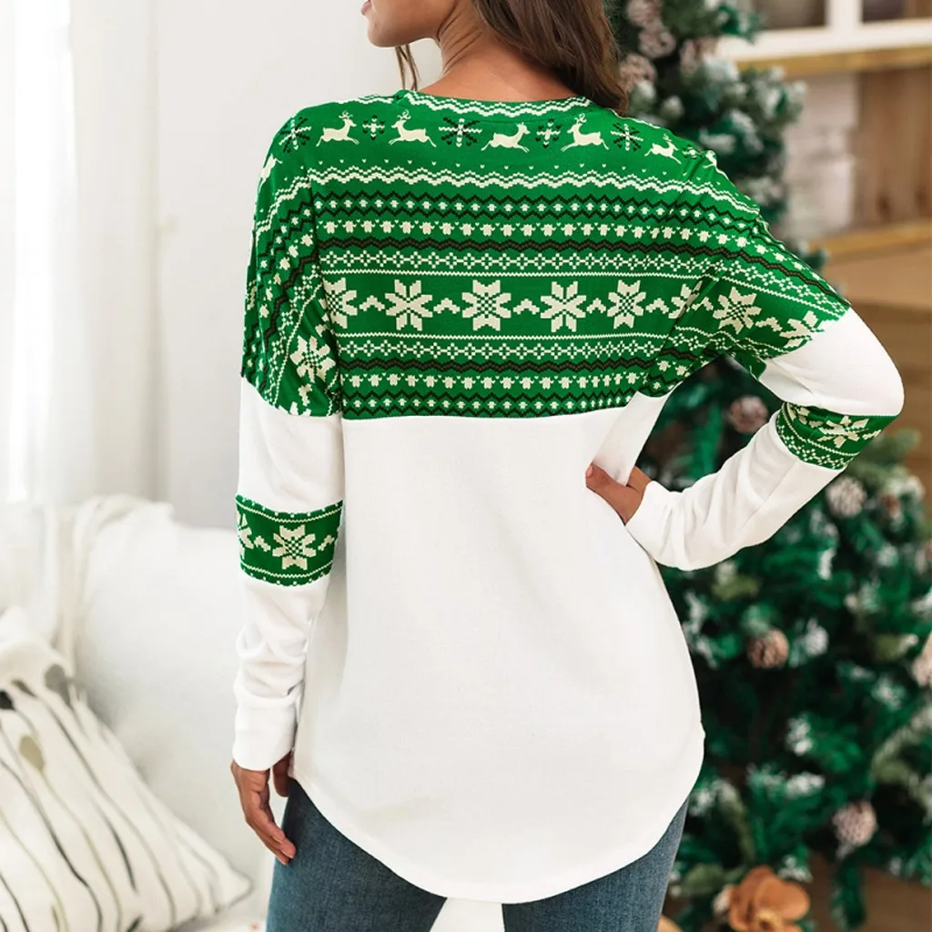 Рождественская женская рубашка Bolouse белого зеленого темно синего цвета блузка с