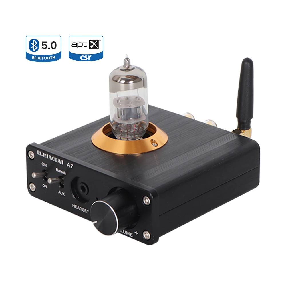 

PJ.MIAOLAI 6N3 Tube Amplifier Bluetooth 5.0 Amp TPA3116 40W*2 Stereo Power Amplifiers Sound Amp Decoder TDA1543 Tone Control