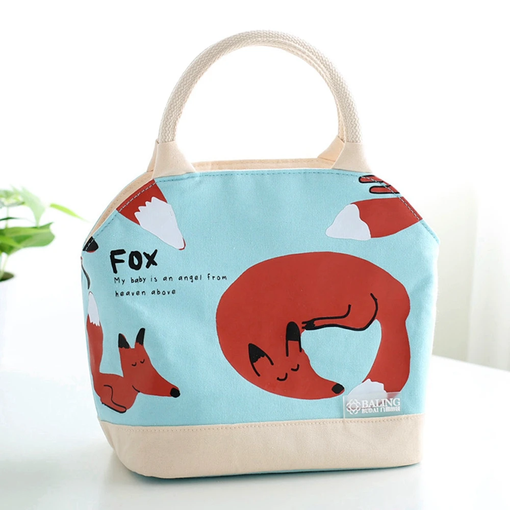 Новая модная красивая Холщовая Сумка для ланча с принтом утолщенная