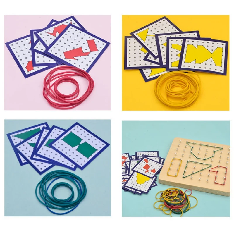 

High Quality Children's Educational Math Toys Wooden Nail Board Geometric Creative toys Montessori Early Education Teaching Aids