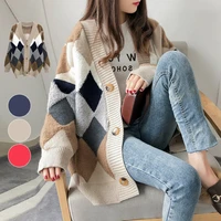 large design letian 2021 early autumn sweater coat womens loose korean style knitted cardigan thick sweater in stock