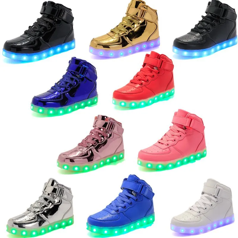 LED luminous shoes autumn winter cross-border 2019 high-cut men boy girl women casual sports | Обувь