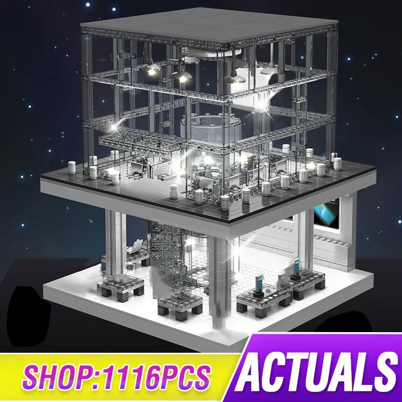 Yeshin SD6900 уличные строительные игрушки магазин MOC Apple со светодиодными деталями