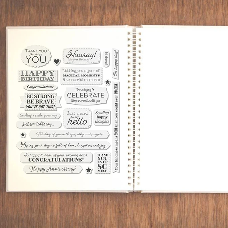 

Text Border Seal Stamp with Cutting Dies Stencil DIY Scrapbooking Embossing Photo Album Decor Paper Card Craft