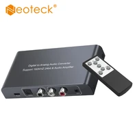 neoteck dac digital to analog audio converter with remote control volume control with optical cable toslink coaxial to rca 3 5mm