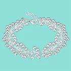 Женский браслет из серебра 925 пробы, с гладкими бусинами винограда