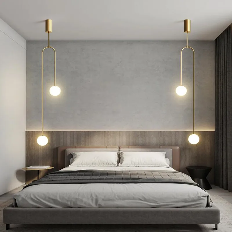

Modern Glass Ball Pendant Lighting Nordic Bedroom Pendant Lights/Hanging Light Art Deco Pendant Lamp Suspension