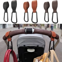 12pcs pu leather baby bag stroller hook pram rotate 360 degree rotatable velcro cart organizer pram hook stroller accessories