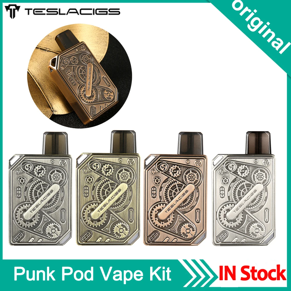 Оригинальная электронная сигарета Tesla Punk Pod Vape Kit с картриджем 1 2 мл System Pen Type Vaporizer