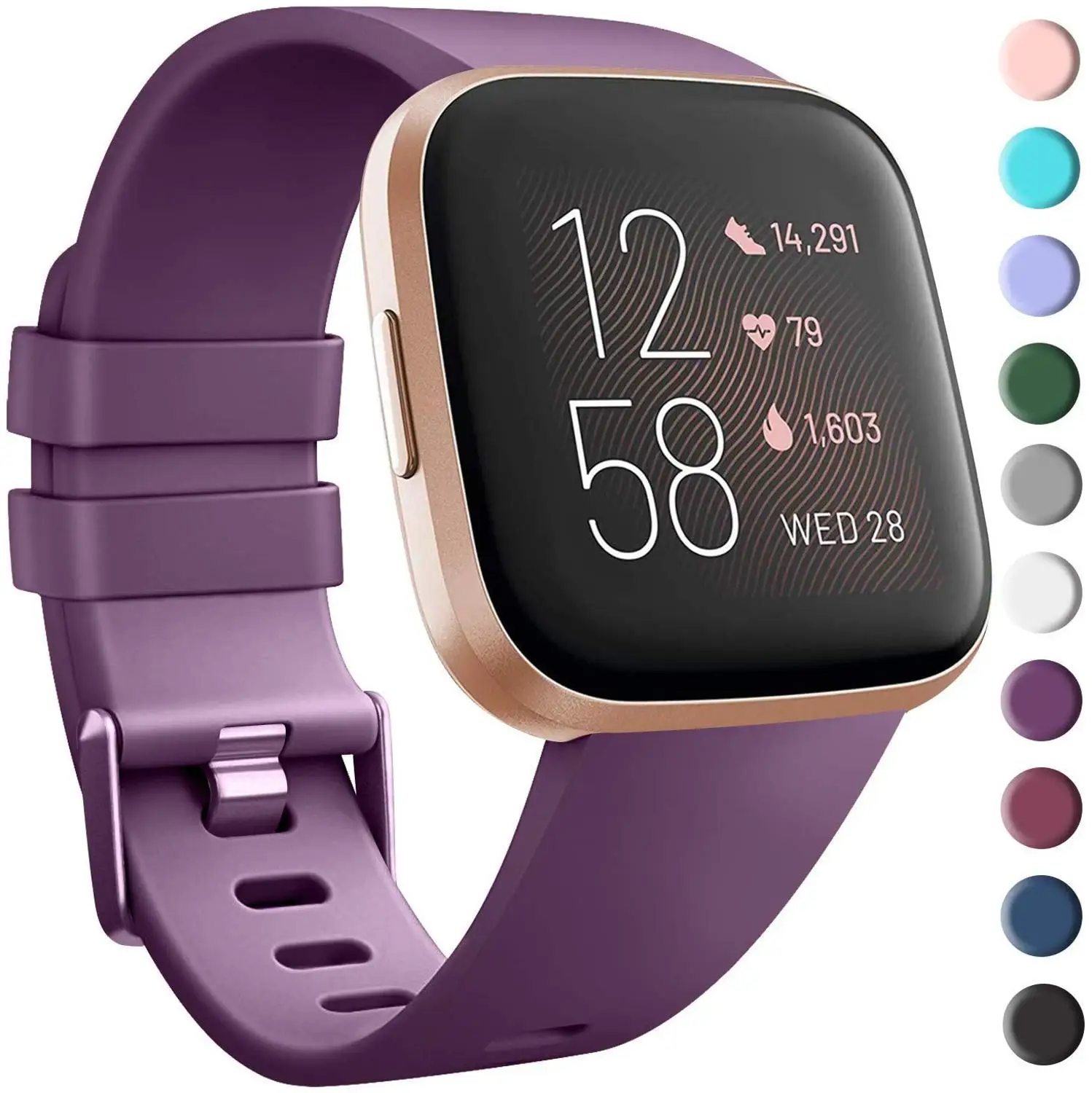 Сменный Браслет Baaletc для Fitbit Versa 1/2 полос спортивный стиль мягкий силиконовый материал для Fitbit умные часы Versa - Цвет: purple