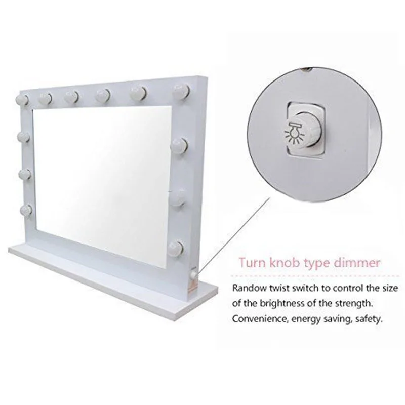 Регулируемая яркость 12 Светодиодный ных лампочек белое голливудское зеркало для