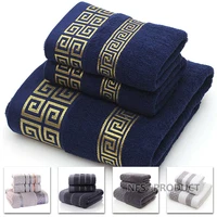 100  Cotton Towel Set Bathroom Geometric Pattern Bath Towel For Adults Face Hand Towels Terry Washcloth Travel Sport Towel