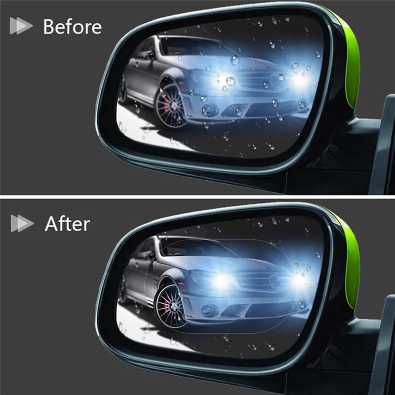 Универсальная прозрачная защитная пленка для зеркала заднего вида автомобиля 2