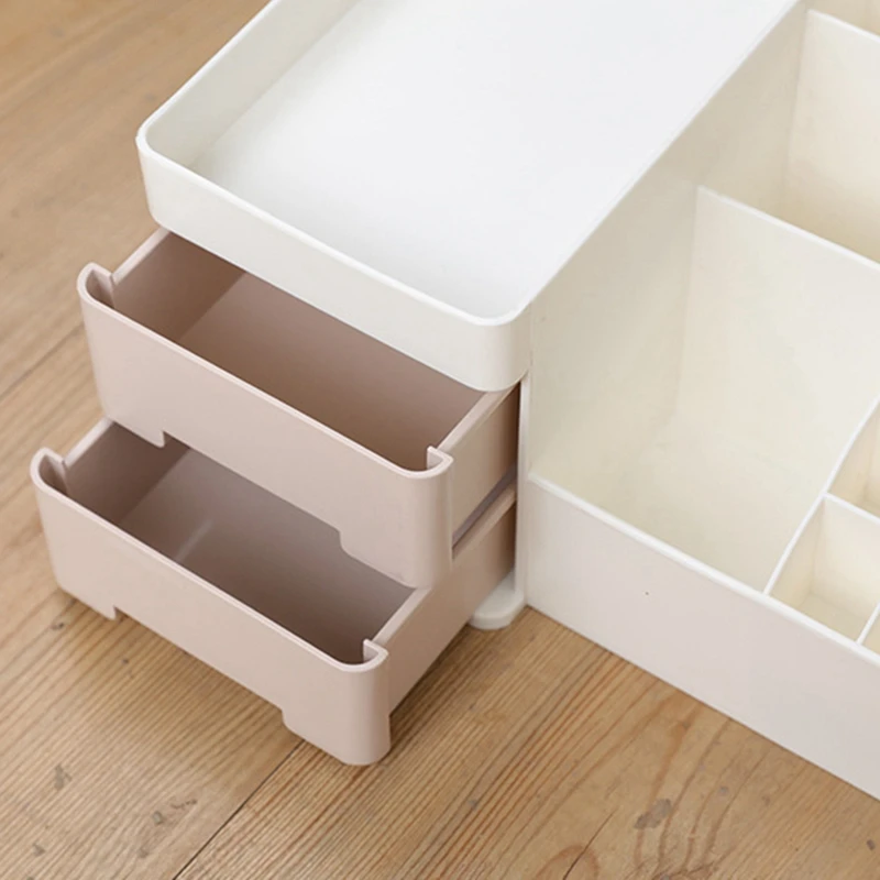 

Eco-Friendly Cosmetic Storage Box Simple Dressing Home Table Drawer Desktop First Jewelery Frame Storage Boxes Home Supplies