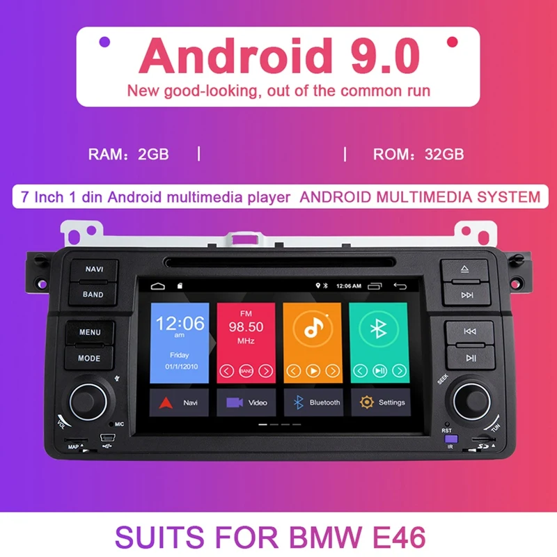 Авто Радио 1 Din Android 9 0 Автомобильный DVD плеер для BMW E46 M3 318/320/325/330/335 Rover 75 1998 2006 gps