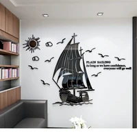 smooth sailing 3d acrylic stereo wall sticker living room bedroom office wall sticker corridor creative background wall