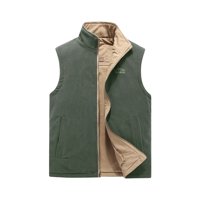 Мужская двухсторонняя Толстая жилетка без рукавов куртка с поясом зимняя модная