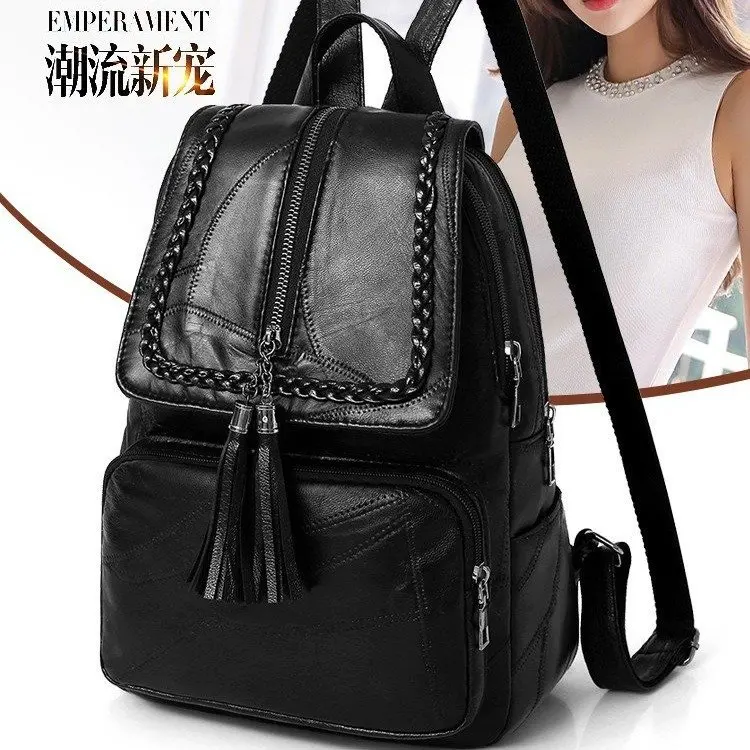 

Backpack Women's 2020 New Style Fashion Versitile Fashion Soft Leather Travel Backpack
