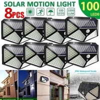 100 led solar light outdoor solar wall lamp led bulb ip65 pir motion sensor lampara solar lighting garden decoration lights