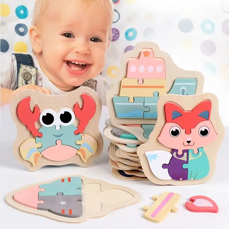 DIY 3D Educatioal игрушки головоломки собранные дети деревянные макарон Красочные