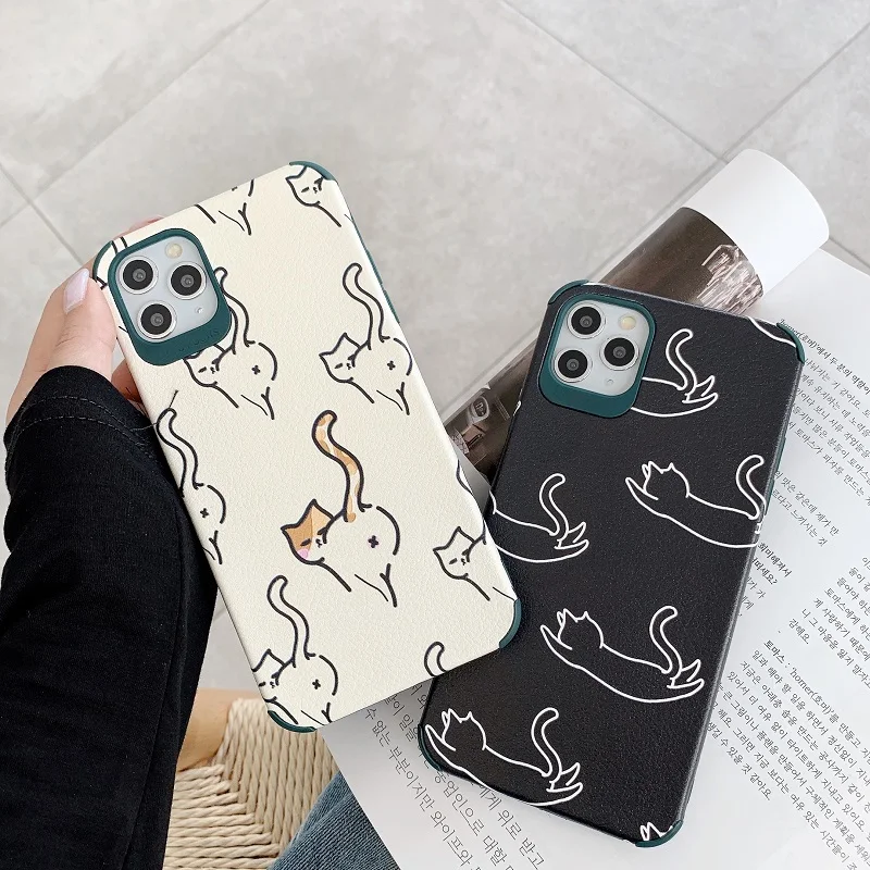 

Soft Tpu Each Corner Anti-knock Mysteriou Kitty's Back/Playing Side Phone Case For iphone78Plus X XS XR XSMAX 11/11ProMax 2020SE