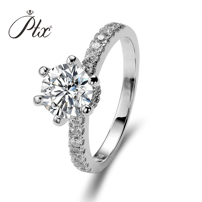 

925 Sterling Silver Moissanite Custom Fashion Style Ring Round Shape New Jewelry 1.0 Carat D Color Moissanite Stone