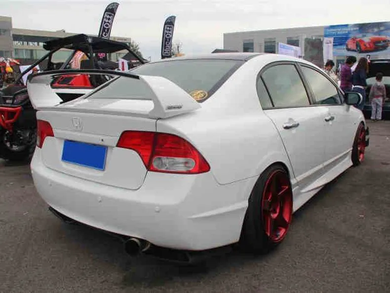 Для Honda Civic спойлер 2006/2007/2008/2009/2010/2011 ABS Пластик Автомобиля Заднее Крыло багажника спойлер высококачественное снаряжение для спортивного автомобиля крыло - Цвет: White and black