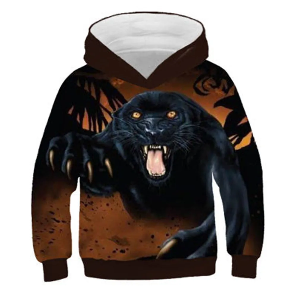 Boys Girls Harajuku Animal 3D Hoodies Children Lovely Tiger Cat Lion Galaxy Wolf Print Pullover Kids Hoody Sweatshirts Tops |