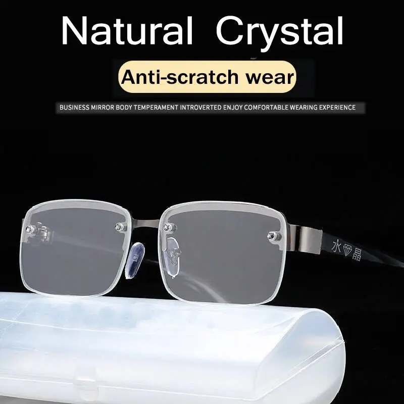

Anti-Scratch Real Glass Lens Reading Glasses Unisex Ultralight Full Rim Unbreakable Presbyopic Diopter Eyewear gold/silver