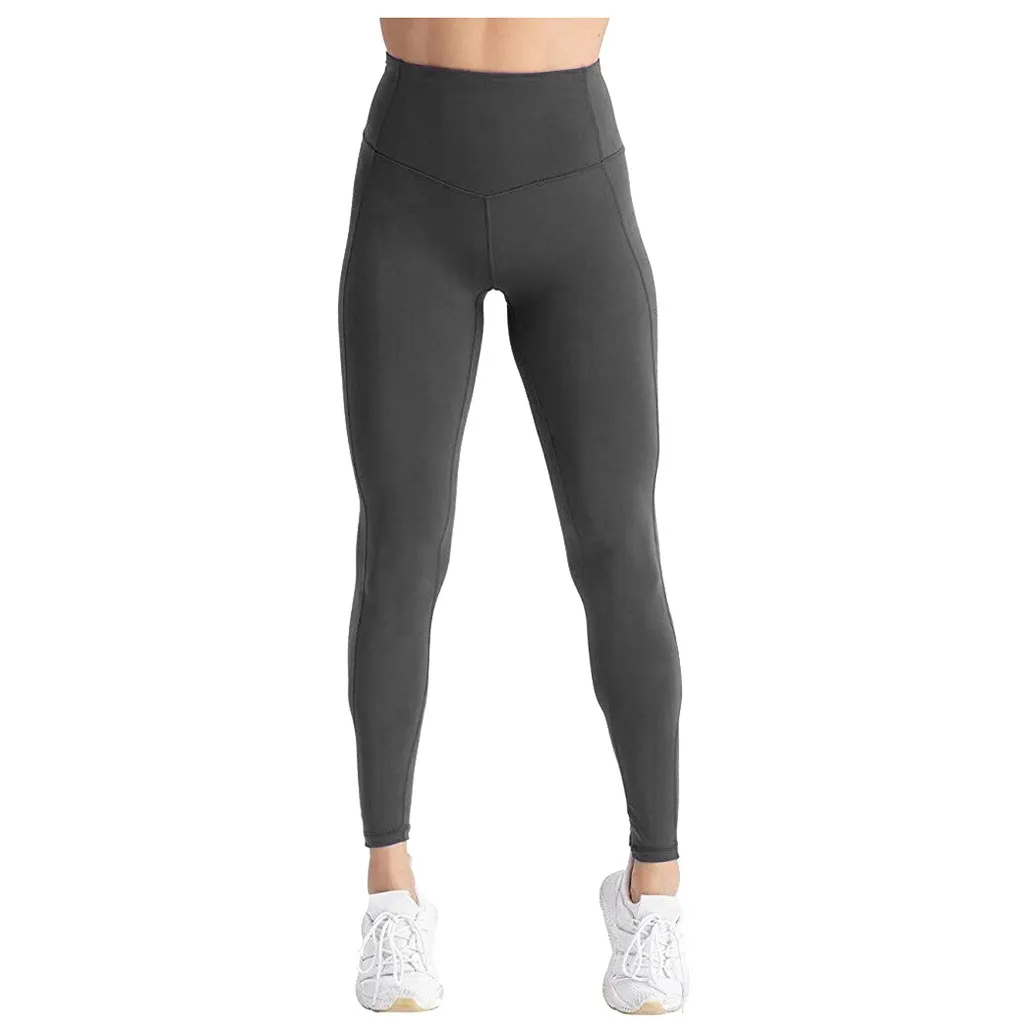 Модные Женские однотонные леггинсы с карманами для упражнений спортивные бега