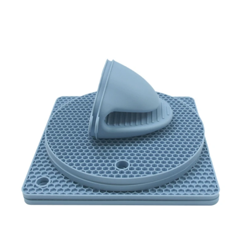 

Набор ручек для посуды из силикагеля с Сотами, 2 круглых и 2 вечерние ых ручных коврика для чашек и кастрюль, цветной кухонный инструмент, нов...